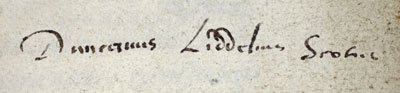 Signature of Duncan Liddel