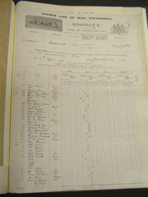 passenger manifest, Glasgow, April 1890. Click to view full-sized image