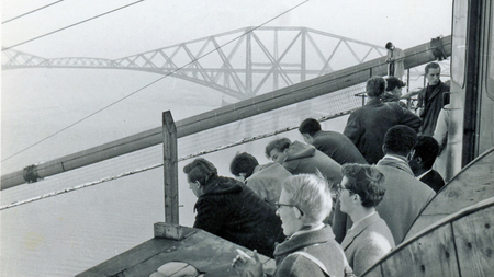 'A. U. Engineering Students' Society visits the (Old) Forth Road Bridge, under construction, 1963