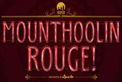 Poster depicting 'Mounthoolin Rouge!' in large, red writing
