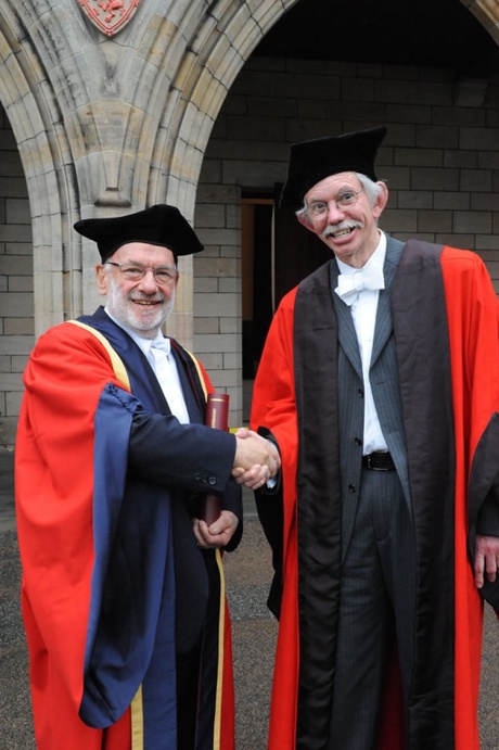 Professor David Carey Miller (right) with Dr Jonathan Daube