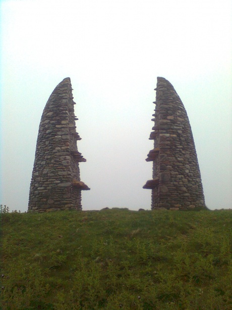 A memorial to a 19th century land struggle, at Aignish, Point