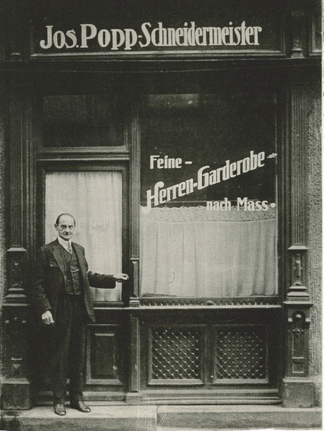 Joseph Popp outside his shop thought to have been taken in the late 1920s/ early 1930s