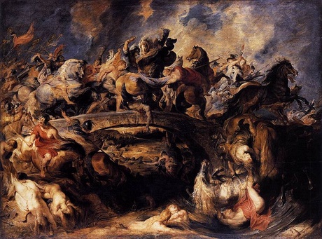 A painting by Peter Paul Rubens, titled, 'Battle of the Amazons' (1615)