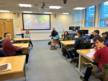 Students in a tutorial room ahead of a talk