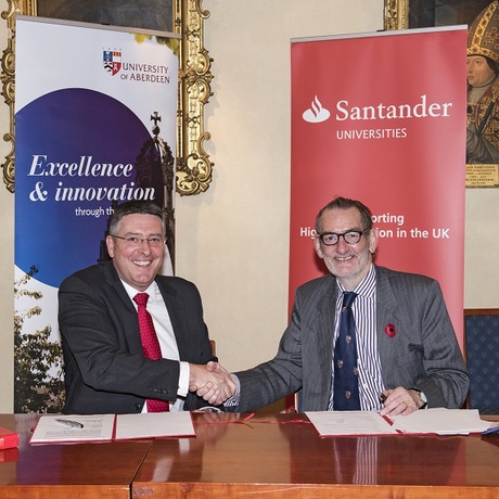 Professor Sir Ian Diamond (right) with Matt Hutnell, Director of Santander Universities UK