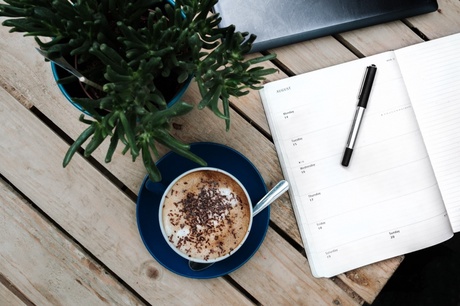A picture of Coffee and diary planning