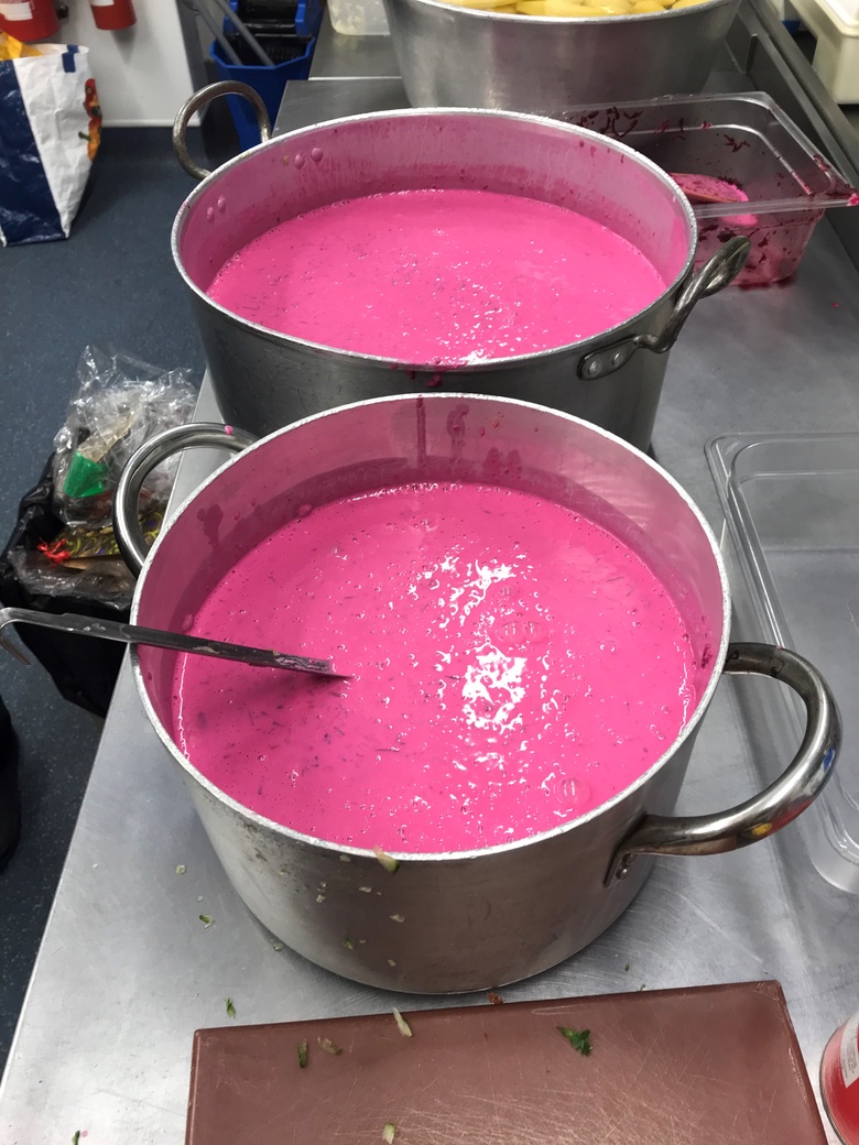 Lithuanian cold beetroot soup