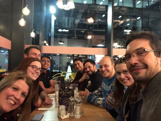 Aberdeen solid state chemistry group photo Xmas dinner 2019