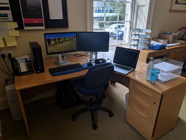 David's office set up