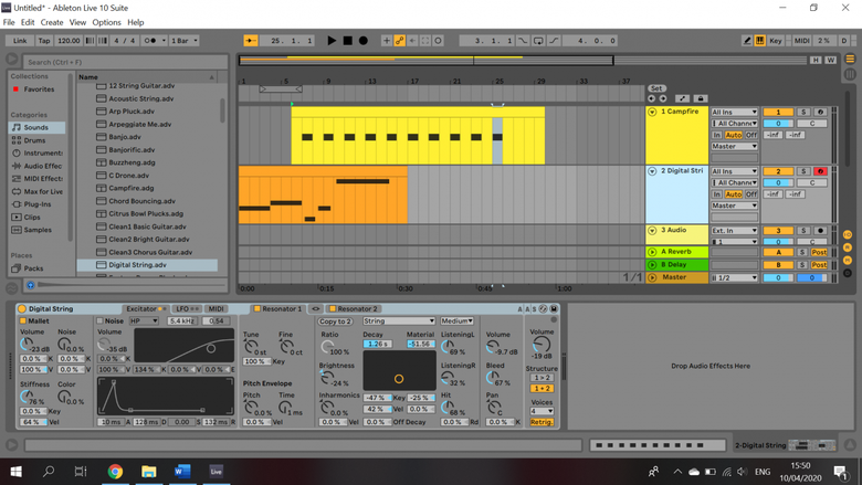 The image shows a screenshot of editing software where someone is mixing sound clips together