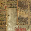 Image showing four of Liddel's books bound in vellum manuscript waste: pi 52089 a; pi 5204 Bra 1; pi 6102 Lid di; pi 6102 Lid dis.