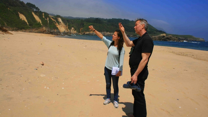 Dr Irene Garcia Losquino and Dr Jan Henrik Fallgren on a possible Viking archaeological site in northern Spain