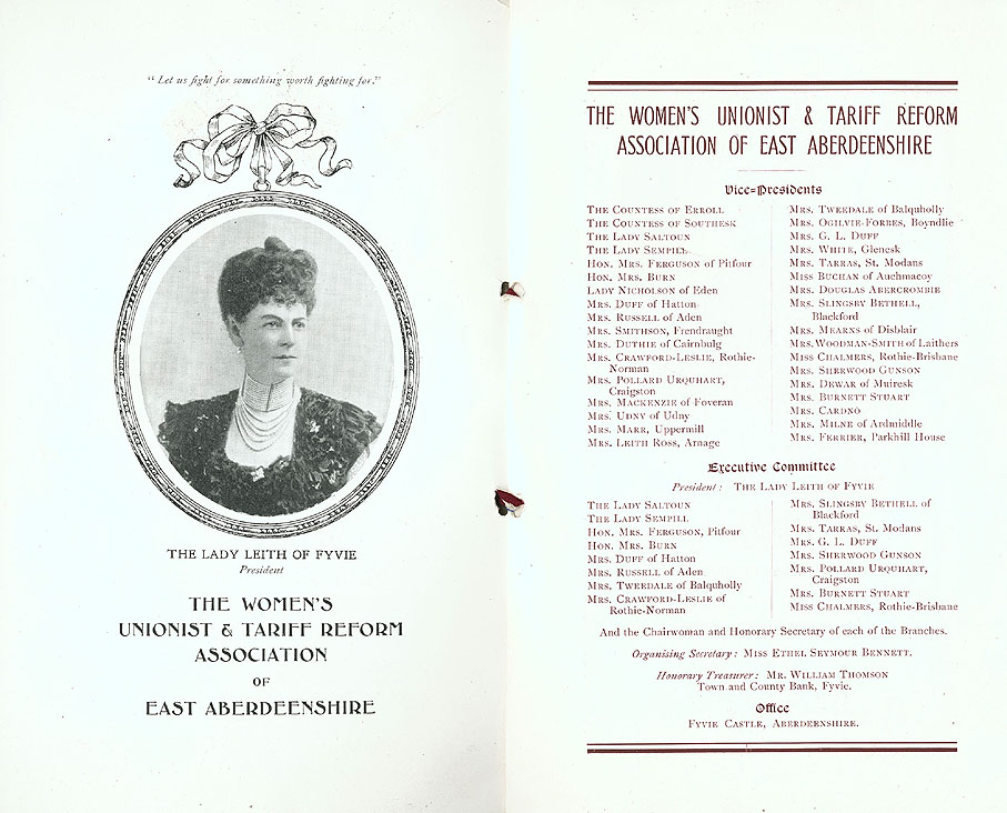RAD046, Souvenir of Fete and Bazaar held by the Women's Unionist and Tariff Reform Association of East Aberdeenshire