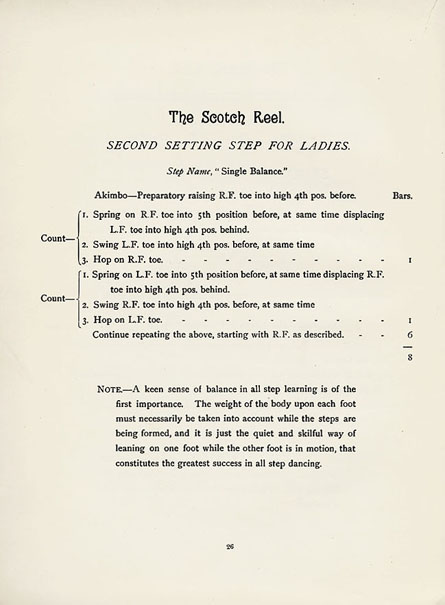The Scotch Reel, second setting step for ladies