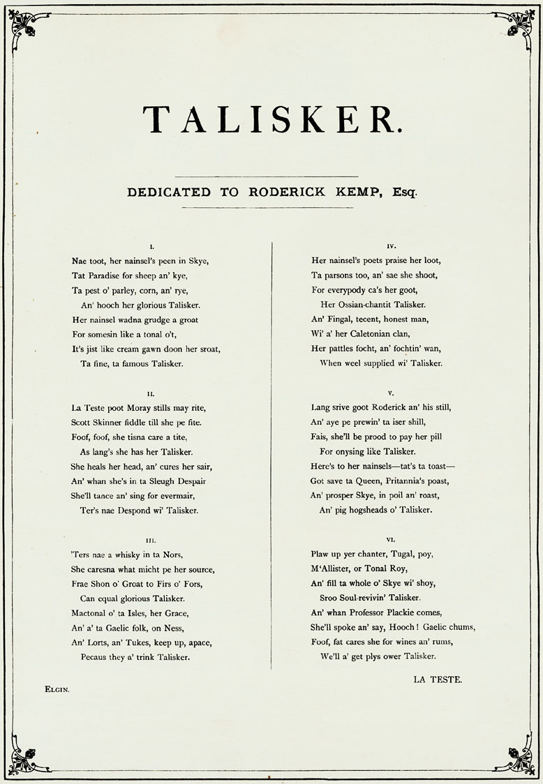 Talisker (poem)