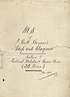 Page 1 of 2, ms title page for Pastoral Melodies & Heroic Airs, Harp & Claymore