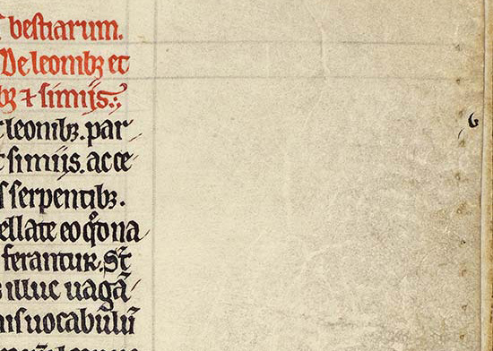 Line pricking and ruling. Detail from f.7r