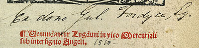 Signature of Sir William Fordyce