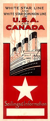 White Star Timetable 1924 from the collection of Björn Larsson