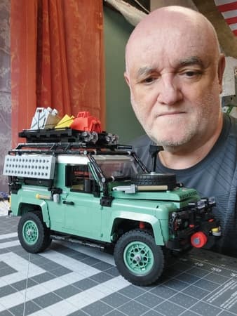 Man with model truck