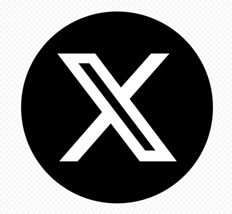 Black and White logo of the X social media platform