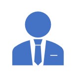 Image of a blue cartoon person wearing a shirt and tie.