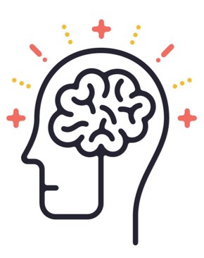 Image of cartoon head and brain.