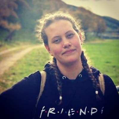 female student in field