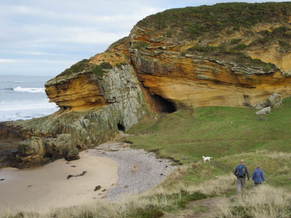 Image of outcrop which will be seen on fieldtrip at Hopeman