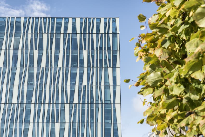 corner of library building