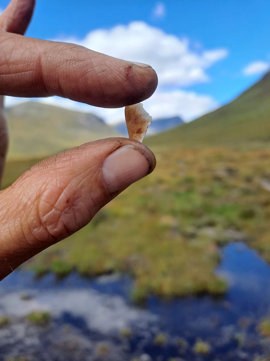 small stone being held between fingers