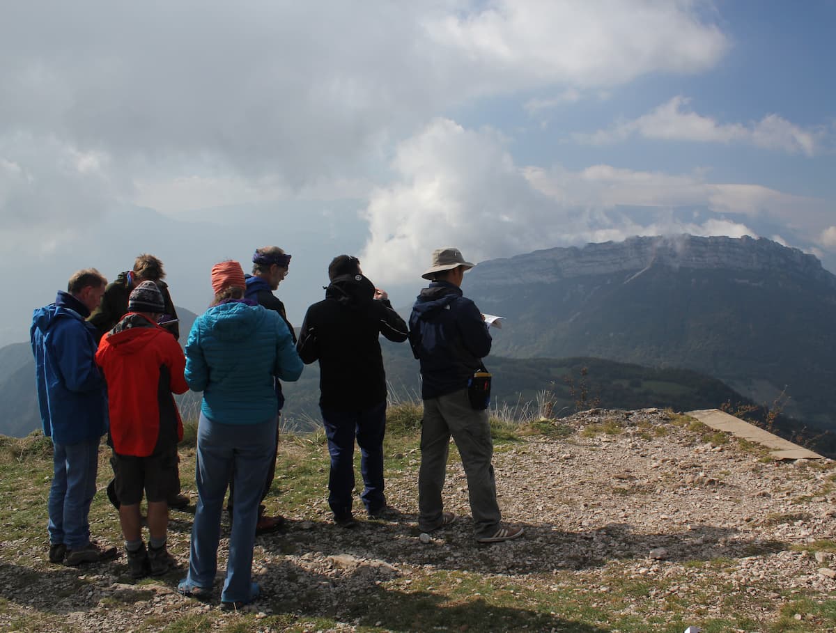 people up a mountain