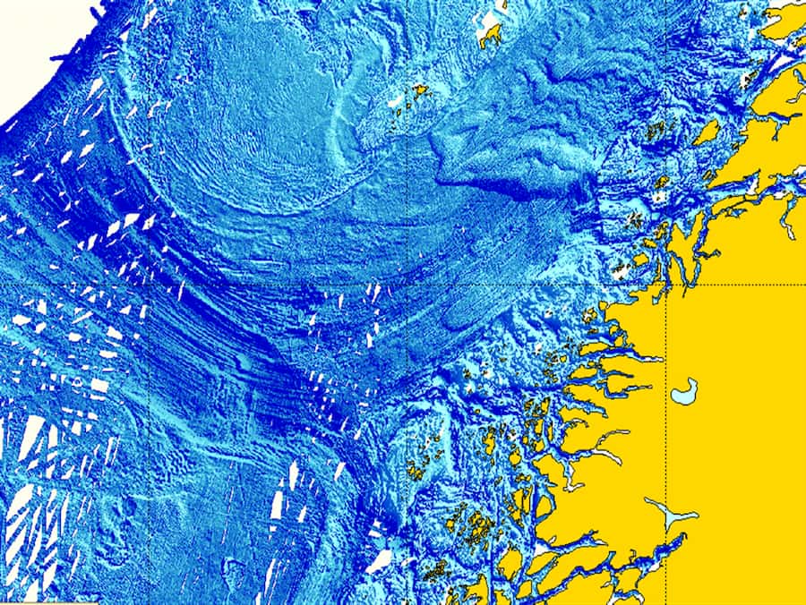 aerial map in yellow and blue