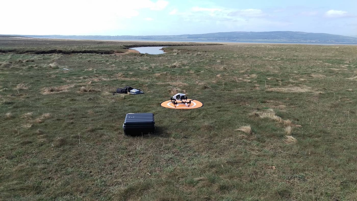 drone equipment on hillside