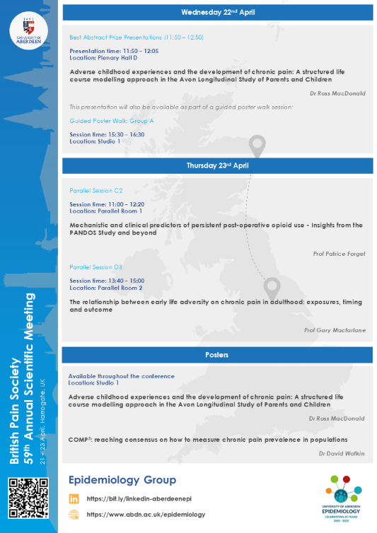 Thumbnail of a schedule detailing where the Epi Group members will be presenting at this year's BPS conference.