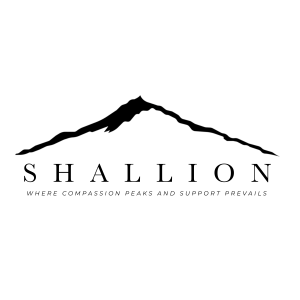 Black logo of a hill Shallion Support