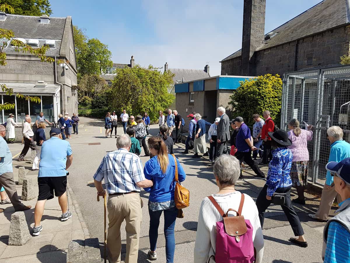 lots of elderly people walking