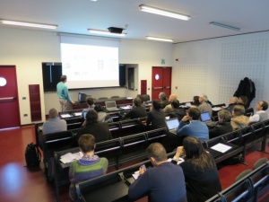 Dr Lionel Broche presenting an update on Work Package 7