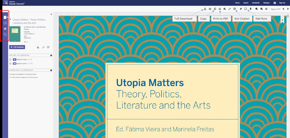 Screenshot of book cover in ebook central