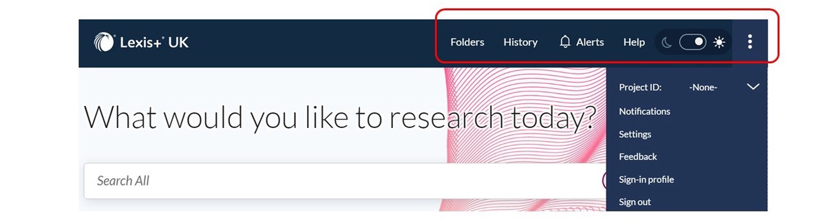 Image shows the Navigation Bar