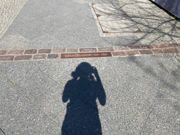 A shadow on pavement