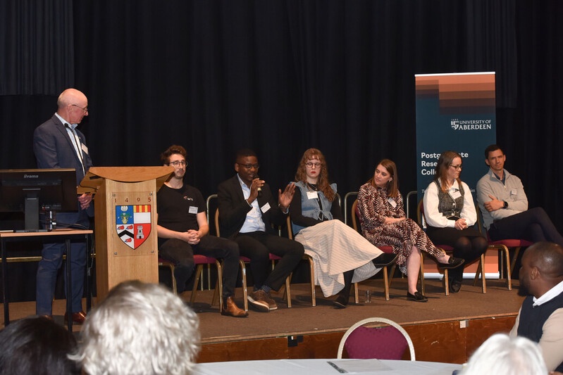 Q&A Session Panel; From Left to Right: Prof S Piertney (Chair), Dr W Harcourt, Dr I Osofero, Ms F J Jensen, Dr R Thompson, Dr S Mannen, Dr J Heim