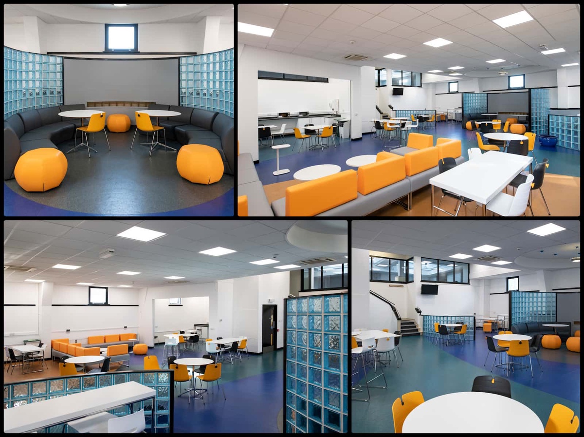 modern-looking social space at uni