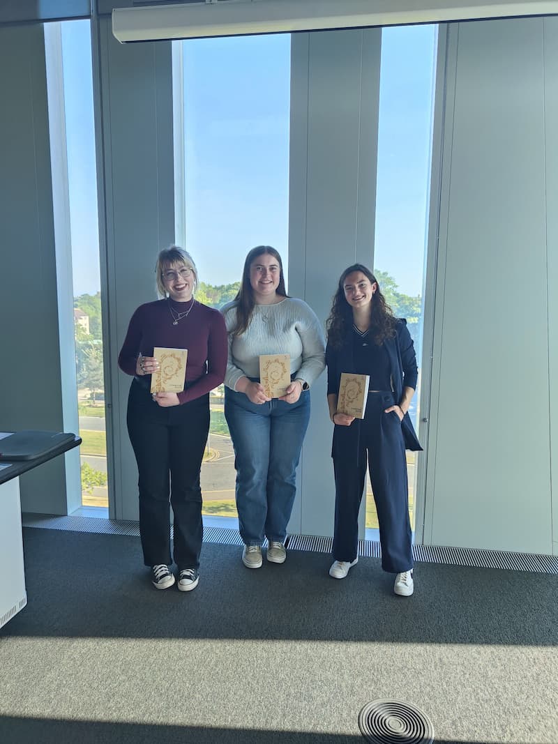 A group photo of Autumn, Freya and Veronika - editors of the Elphinstone Review