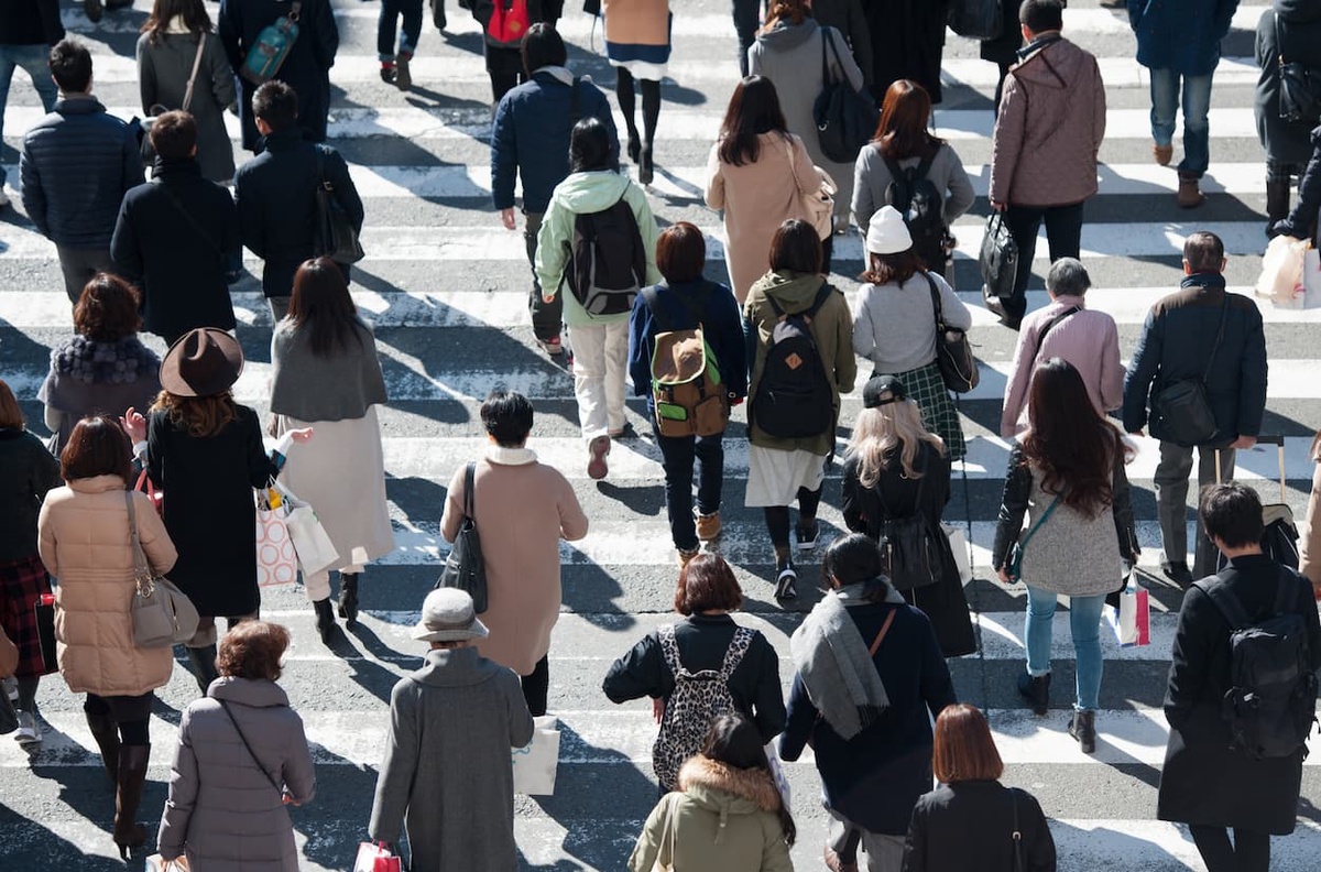 image of people crossing the road