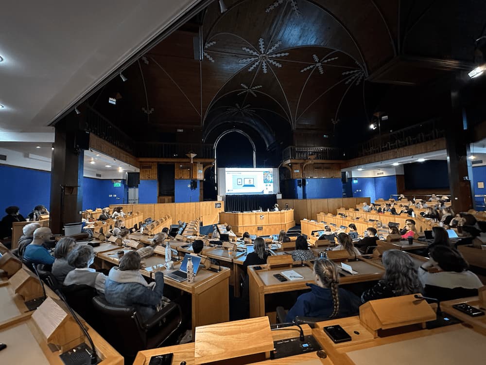 Delegates attending the Keynote presentation in the Auditorium