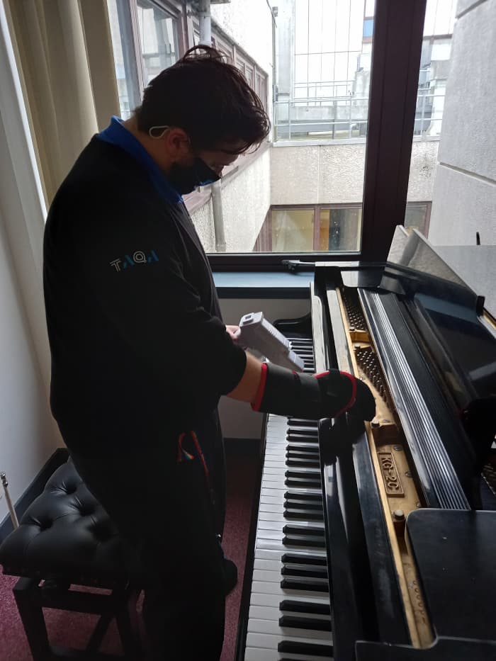Sanitising Piano