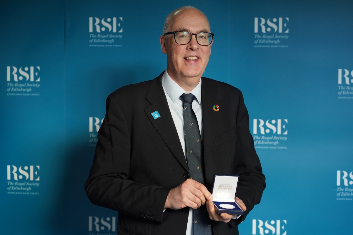 Marcel Jaspars with RSE Adam Smith Medal