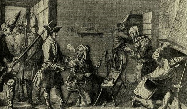 Print satirising the Jacobite, Lord Lovat